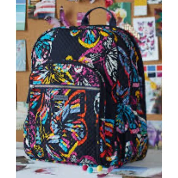 Vera Bradley Handbags - NWOT Vera Bradley Signature Cotton Campus backpack Butterfly Flutter, $145